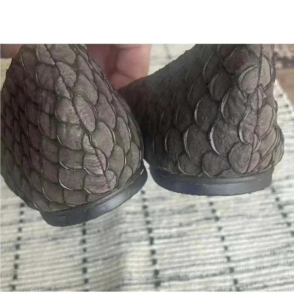 Anthro All Black Label Brown Faux Snake Flats 6.5 Shipped USPS NWOB/TAG - Picture 7 of 8